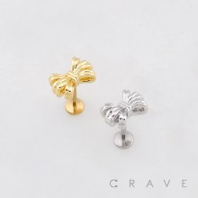 MULTI RIBBON LACE LAP THREADLESS (PUSH IN) 316L SURGICAL STEEL LABRET SET